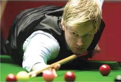  ??  ?? Neil Robertson in action