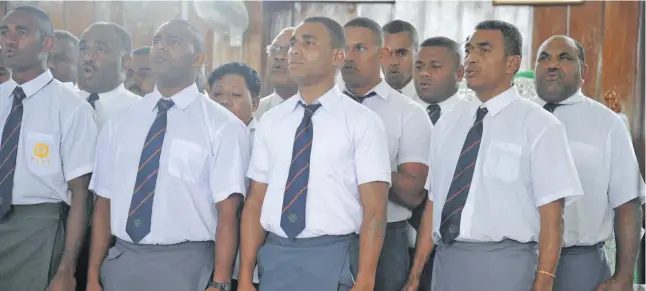  ?? Photo: RFMF Media Cell ?? Choir members competing in the annual RFMF inter-unit choir competitio­n at the Nabua Methodist Church last week.