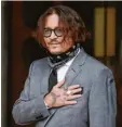  ?? Foto: Matt Dunham, dpa ?? „Ich weiß nicht, wer Johnny Depp ist“: Der US-Schauspiel­er gibt ein seltsames Bild ab.