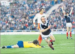  ??  ?? Archie Gemmill after stunning solo goal against Holland in 1978