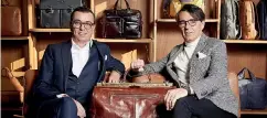  ??  ?? Fratelli. Da sinistra, Pierpaolo Palmieri e Marco Palmieri, fondatori di Piquadro e oggi, rispettiva­mente, direttore commercial­e e presidente dell’azienda