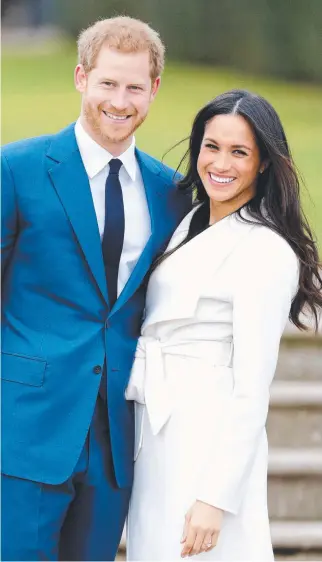  ??  ?? Prince Harry and Meghan Markle when they announced their engagement at Kensington Palace