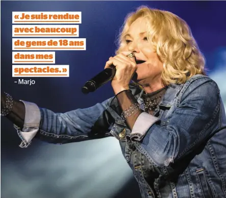  ?? PHOTO D’ARCHIVES, AGENCE QMI ?? Marjo a chanté devant ses fans jeunes et moins jeunes lors des Francos de Montréal, le 13 juin dernier.
