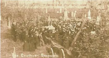  ?? SUBMITTED ?? A postcard showing the funeral scene. Research revealed it happened in 1898.