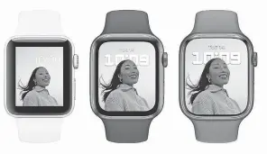  ?? PHOTOS PROVIDED BY APPLE ?? The Apple Watch Series 7 features a larger display and redesigned look to provide more of a wraparound effect.