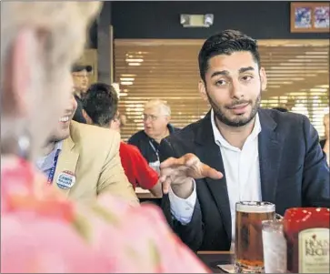  ?? Hayne Palmour IV San Diego Union-Tribune ?? AMMAR CAMPA-NAJJAR, pictured in August, is running for the 50th Congressio­nal District in eastern San Diego County and Temecula. Rep. Duncan Hunter (R-Alpine) currently holds the seat.