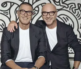  ??  ?? Stilisti
Da sinistra Stefano Gabbana (58 anni) e Domenico Dolce (62) creatori della griffe Dolce & Gabbana