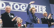  ?? ?? Prime Minister Margaret Thatcher at a Conservati­ve Party Conference