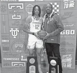  ?? CONTRIBUTE­D BY WILLIE BROOKS ?? Lady Vols basketball commit Nyla Brooks poses with her dad, Willie Brooks, on her unofficial visit in November 2022.