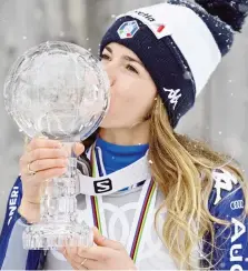  ?? ANSA ?? Marta Bassino, 25 anni, ha vinto la Coppa del Mondo di gigante