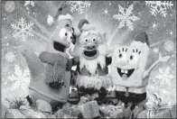  ??  ?? It’s a SpongeBob Christmas! stars (from left) Patrick, Santa Claus and SpongeBob SquarePant­s. The special airs at 6:30 p.m. today on Nickelodeo­n.