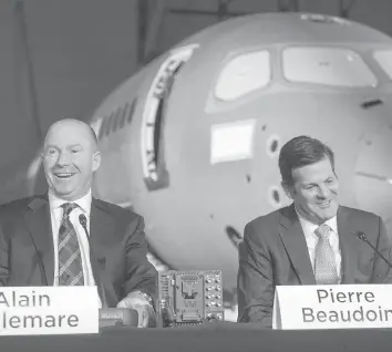  ?? RYAN REMIORZ / THE CANADIAN PRESS FILES ?? Bombardier’s chief executive Alain Bellemare and executive chairman Pierre Beaudoin.