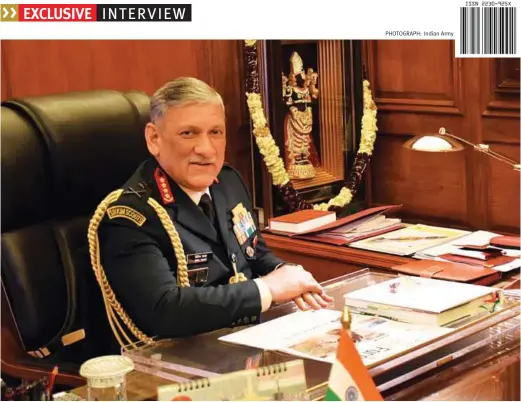  ?? PHOTOGRAPH: Indian Army ?? Chief of the Army Staff General Bipin Rawat