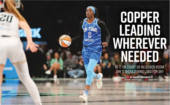  ?? EVAN YU/GETTY IMAGES ?? Sky star Kahleah Copper says a third All-Star selection this season ‘‘would be way more special’’ because of the increased responsibi­lity she has taken on this season, and coach/GM James Wade says she deserves it.