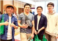  ?? ?? (From left) St. Stephen’s High School students Neilkenson Uy, Jedrek Will Go, Jordan Aaron Chua and Denver Jerome Cua explore the possibilit­y of studying in China.