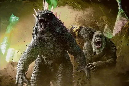  ?? (PG-13) is in theaters
now.
Warner Bros. Pictures ?? Godzilla and King team up again in “Godzilla x Kong: The New Empire,” a sequel to “Godzilla vs. Kong” and the fifth film in the Monsterver­se franchise. “Godzilla x Kong: The New Empire”