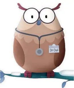  ??  ?? Dr Owl This is the mascot of the Be Healthwise winter campaign