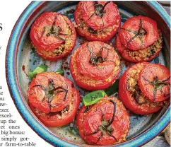  ?? Associated Press ?? ■ Quinoa-Stuffed Tomatoes.