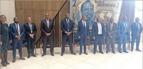  ?? PIC: MBONGENI MGUNI ?? All hands on deck: Governor Moses Pelaelo and his executive team. The Bank of Botswana has increased rates three times this year but at its last meeting, the Monetary Policy Committee decided to maintain the key rate