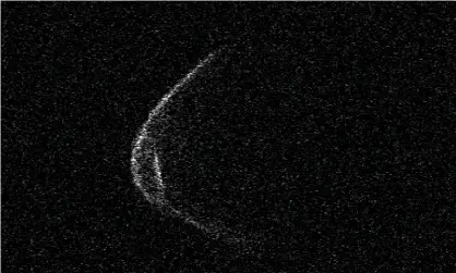  ?? Photograph: @AreciboRad­ar/Twitter/PA ?? An image of asteroid (52768) 1998 OR2 that will be passing Earth on Wednesday.