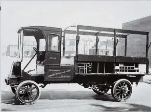  ??  ?? The electric truck was not always as much of a novelty as it is today. Here’s one model GMC offered starting in the 1910s.