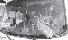  ?? ?? Two pedestrian­s were hit by an oncoming modernized jeepney in Oton, Iloilo on Sunday. The impact of the crash killed a mother and injured her minor daughter; it also broke the vehicle’s windshield.