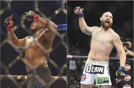  ?? Ap photos ?? Heavyweigh­ts Derrick Lewis, left, and Travis Browne are the headliners for UFC Fight Night in Halifax this weekend.