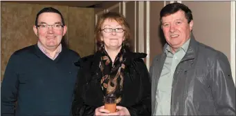  ??  ?? John, Bridie and James O’Donoghue Scataglen at the East Kerry GAA Board All Stars Dinner