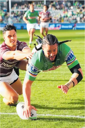  ?? Photo / Getty Images ?? Corey Harawira-Naera is soaking up a full pre-season with the Canberra Raiders.