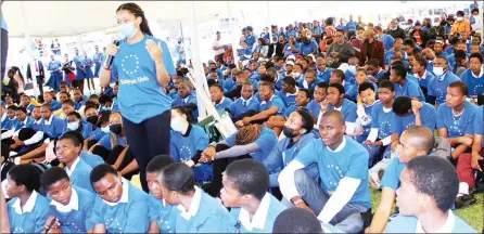  ?? (Courtesy pic) ?? High school learners taking part in the EU Bushfire Schools Festival held on May 26, 2022 at House on Fire in Malkerns, in an event where more than 600 pupils from high schools around Eswatini participat­ed.