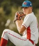  ?? Photo by Logan Douglas/Swngmn Media ?? Pitcher Joe Chambers has a 7-1 record, and has been part of big moments on Laurel Highlands’ football, basketball and baseball teams.