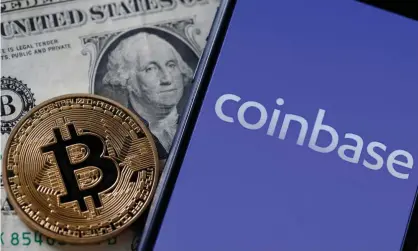  ?? Photograph: Chesnot/Getty Images ?? Bitcoin’s value has risen ahead of the launch of the Coinbase exchange on Nasdaq.