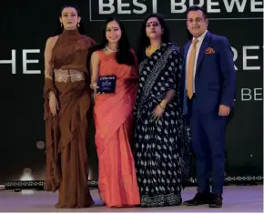  ?? ?? Shalini Passi and Sushmita Gupta with Gaurav Sinha, hotel manager, and Ananya Banerjee, marketing and communicat­ions manager, JW Marriott Hotel Bengaluru.