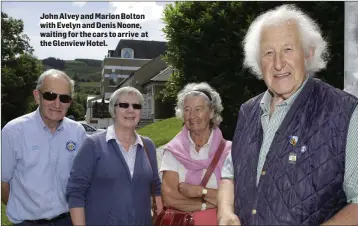  ??  ?? John Alvey and Marion Bolton with Evelyn and Denis Noone, waiting for the cars to arrive at the Glenview Hotel.