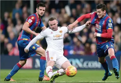  ??  ?? NO BITE: Louis van Gaal chose to give Rooney the leading striker role but, yet again, the striker failed to find the net