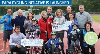  ??  ?? At the recent Bike Week family day Cllr Sinead Maguire Chairperso­n of Sligo County Council LCDC launched the Sligo Sport and Recreation Partnershi­p Para Cycling initiative funded under LCDC Healthy Ireland.