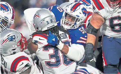  ?? JOSHUA BESSEX THE ASSOCIATED PRESS FILE PHOTO ?? After being dominated by the Patriots for years, the Buffalo Bills have won three out of four over the past two seasons.