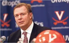  ?? RYAN M. KELLY, AP ?? Bronco Mendenhall took the Virginia job in December after going 99-43 in 11 seasons at Brigham Young.