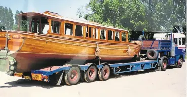  ?? PHOTO SUPPLIED ?? Narrowboat­s have also been transporte­d by Hainsworth­s Boatyard.