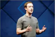  ??  ?? Facebook chairman and CEO Mark Zuckerberg