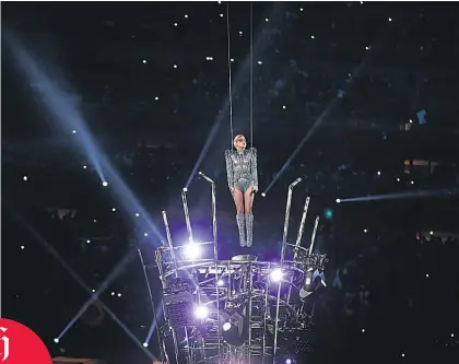  ?? Picture / AP ?? Lady Gaga performs during the halftime show of the NFL Super Bowl in Houston on Monday.