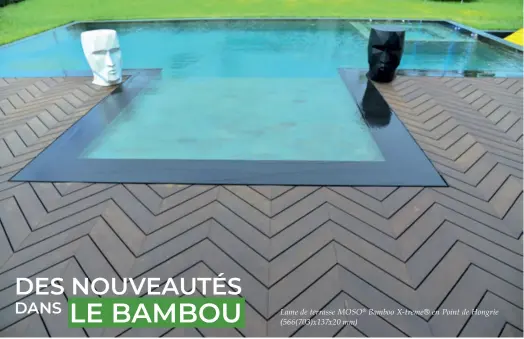  ?? ?? Lame de terrasse MOSO® Bamboo X-treme® en Point de Hongrie (566(703)x137x20 mm)