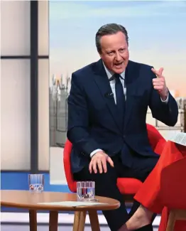  ?? ?? David Cameron told Laura Kuenssberg that arms restrictio­ns would ‘only strengthen Hamas’