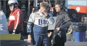  ?? AP/RAINIER EHRHARDT ?? Brad Keselowski wasn’t exactly thrilled to see his Chase go up in smoke at Talladega.