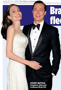  ??  ?? COURT BATTLE: Angelina Jolie and husband Brad Pitt