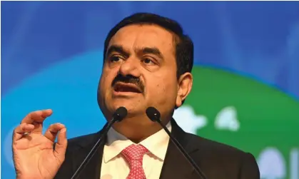  ?? Photograph: Indranil Mukherjee/AFP/Getty Images ?? Gautam Adani at the World Congress of Accountant­s in Mumbai last November. The chair of Indian conglomera­te Adani Group has fallen from the upper reaches of the global rich list.