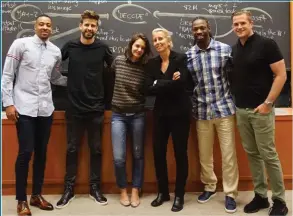  ??  ?? STARS: Heaslip (right) with classmates, including Gerard Pique and Katie Holmes