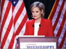  ?? ROGELIO V. SOLIS — THE ASSOCIATED PRESS ?? Appointed U.S. Sen. Cindy Hyde-Smith, R-Miss., answers a question during a televised Mississipp­i U.S. Senate debate with Democrat Mike Espy in Jackson, Miss., Tuesday.