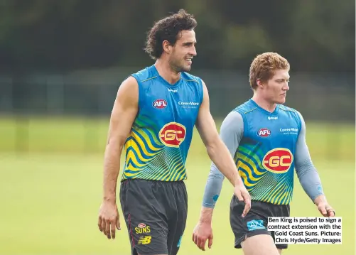  ?? ?? Ben King is poised to sign a contract extension with the Gold Coast Suns. Picture: Chris Hyde/getty Images