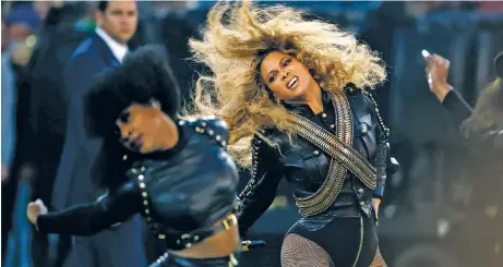 ?? ASSOCIATED PRESS FILE PHOTO ?? Beyoncé kicked off 2016 with an explosive performanc­e during halftime of the Super Bowl.